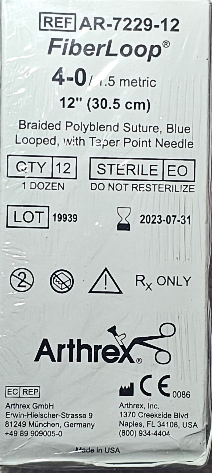 Non-Absorbable Sutures (12ct. Box) - Still suitable for practice beyond the expiration date